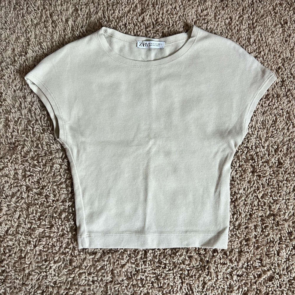 Zara Cream Crop Top for Women